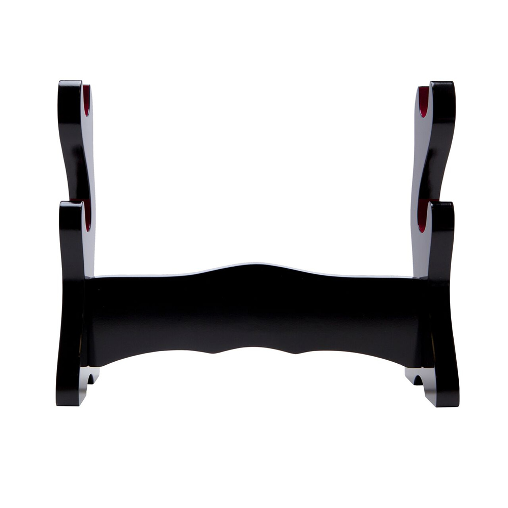 Double Sword Stand Premium Piano Black Finish w/Red Felt 