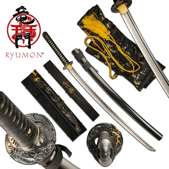 Ryumon Gold Dragon Katana | RY3207BK